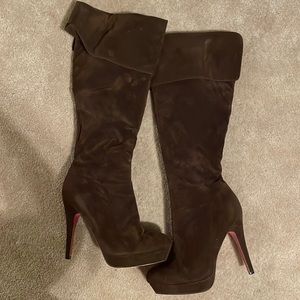 Velvet Knee High Boots Size 9